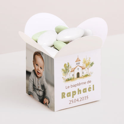 Boîte à dragées Baptême Ouverture papillon Un Jour Béni photo N° 1