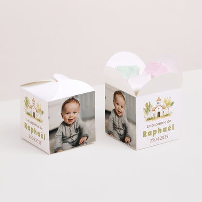 Boîte à dragées Baptême Ouverture papillon Un Jour Béni photo N° 2