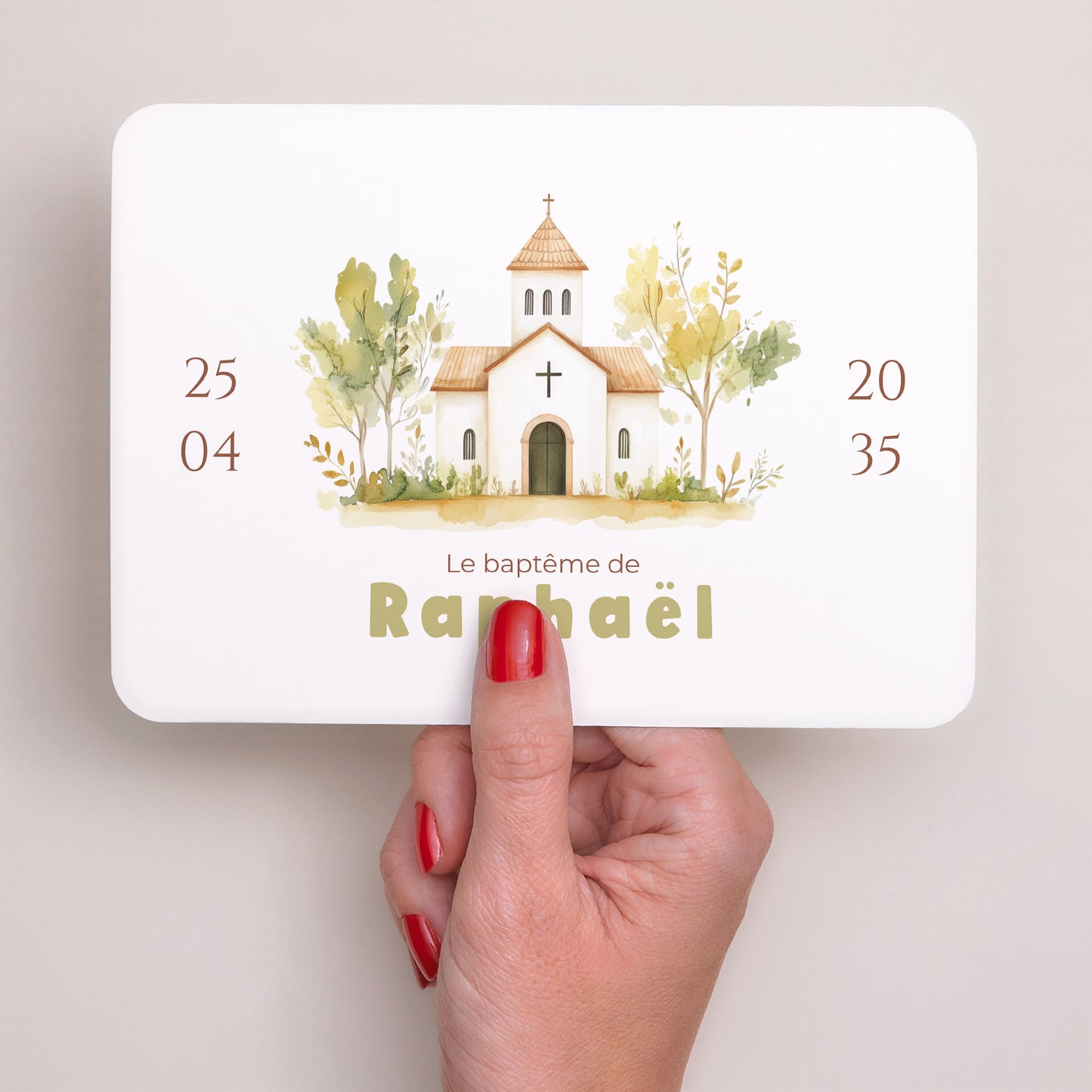 Faire-part Baptême Paysage, bords arrondis Un Jour Béni photo N° 3