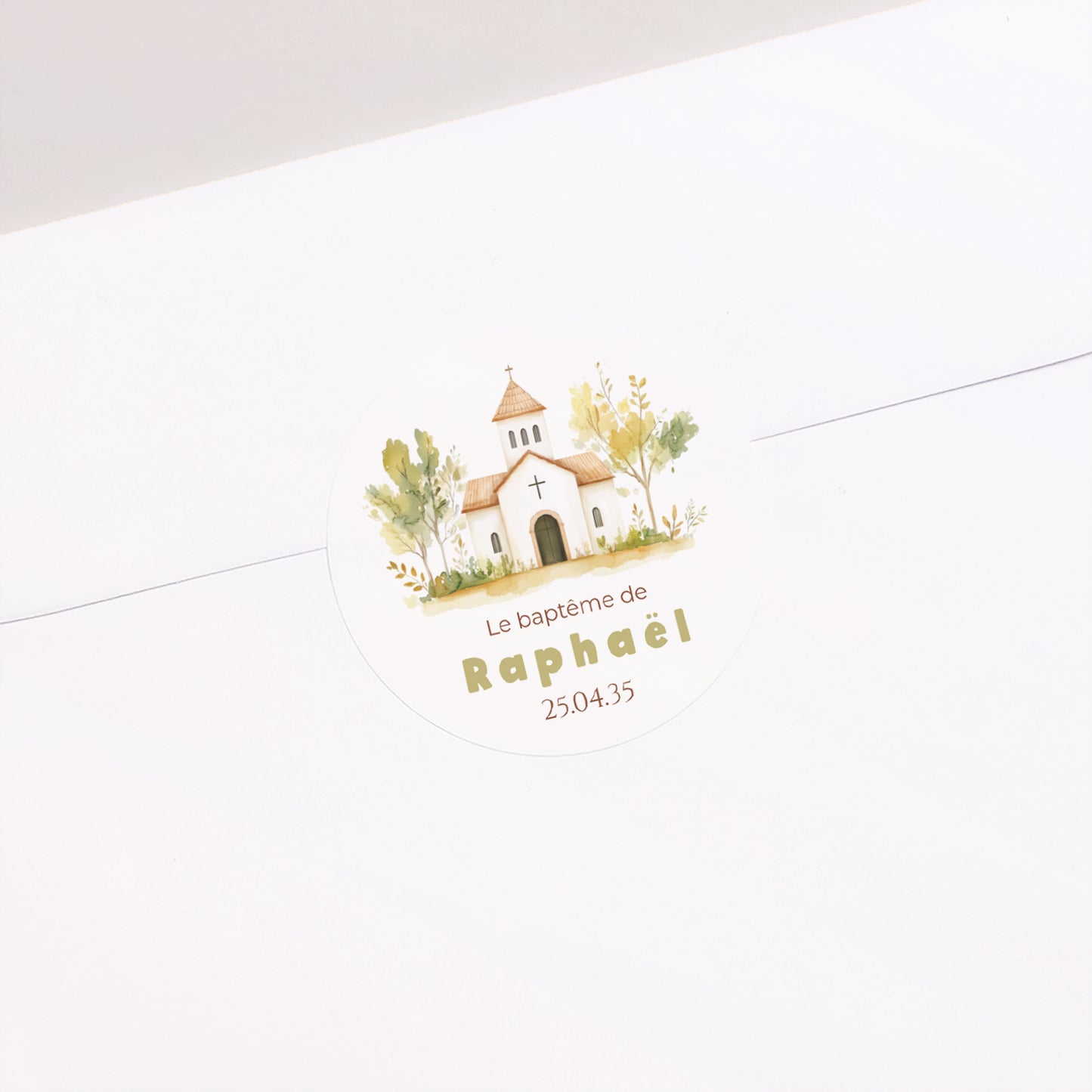 Sticker Baptême Rond Un Jour Béni photo N° 1