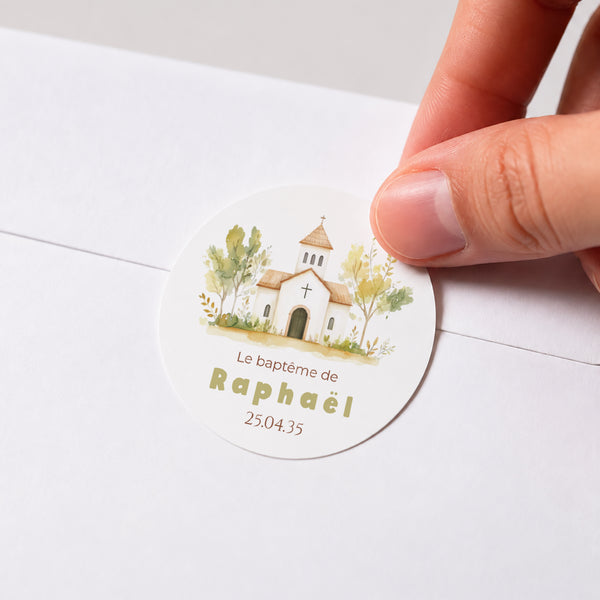Sticker Baptême Rond Un Jour Béni photo