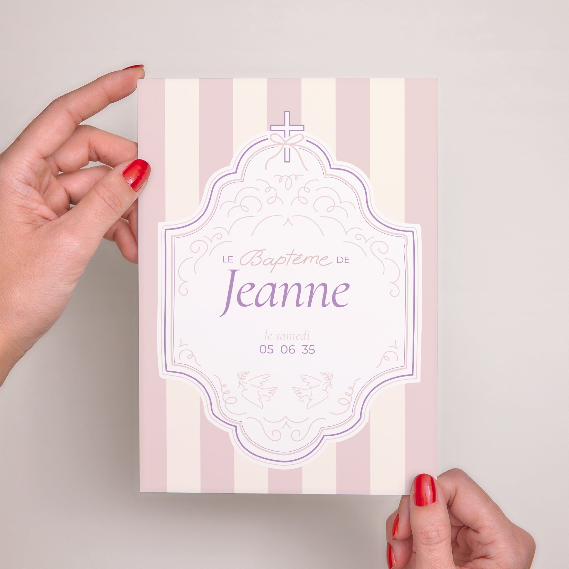 Faire-part Baptême Grand format rectangle Tendresse et Baptême photo N° 2