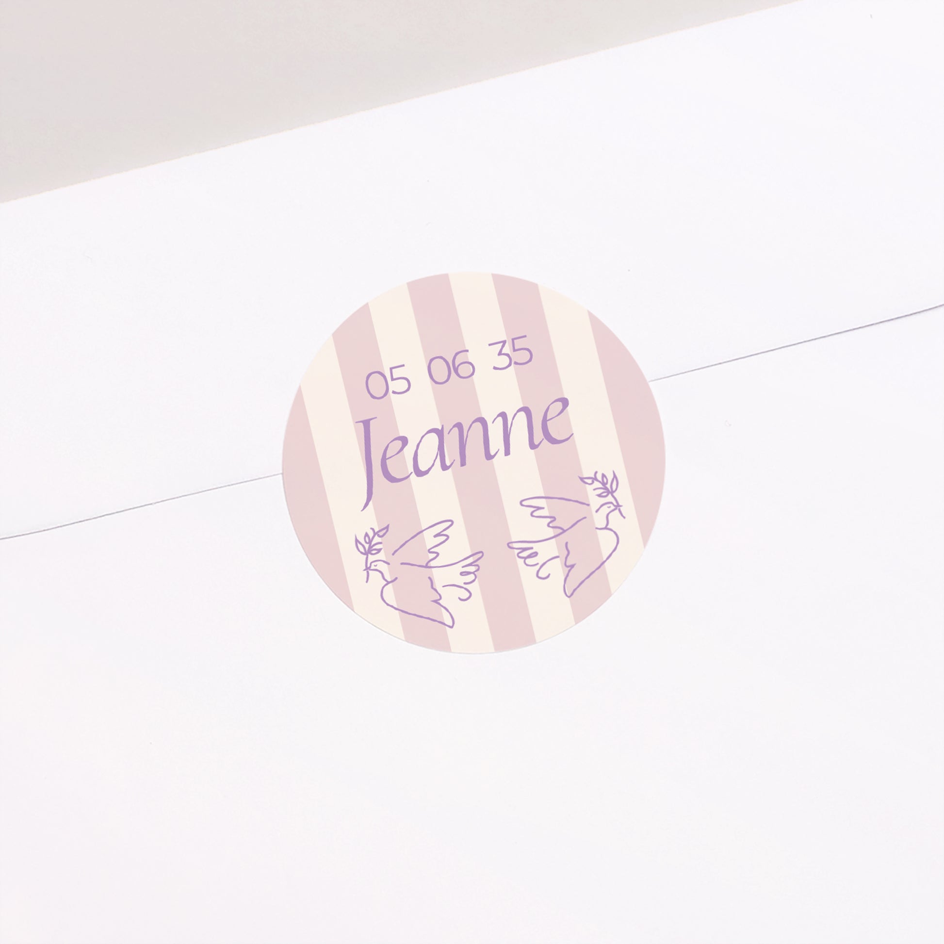 Sticker Baptême Rond Tendresse et Baptême photo N° 1