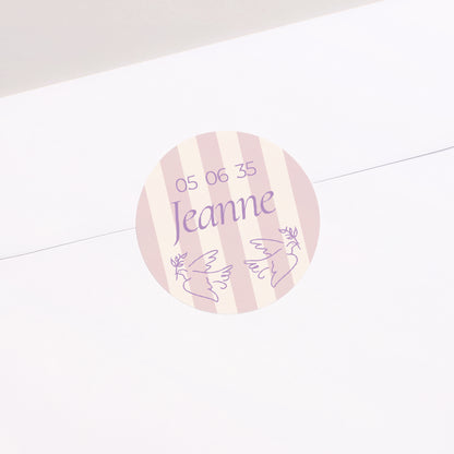 Sticker Baptême Rond Tendresse et Baptême photo N° 1