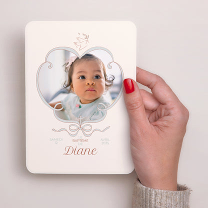 Faire-part Baptême Portrait, bords arrondis Lumière d’Amour photo N° 2