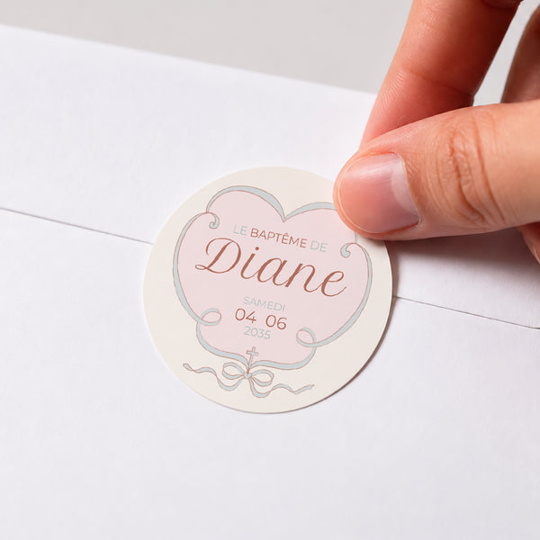 Sticker Baptême Rond Lumière d’Amour photo
