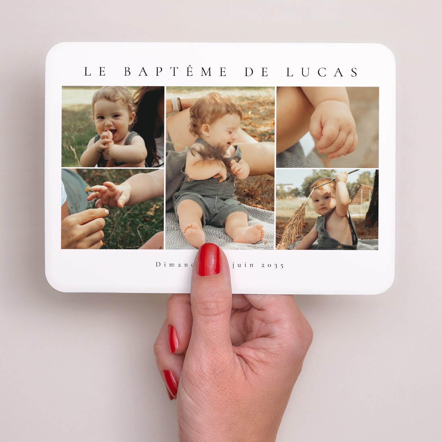 Faire-part Baptême Paysage, bords arrondis Lumière de Grâce photo N° 2