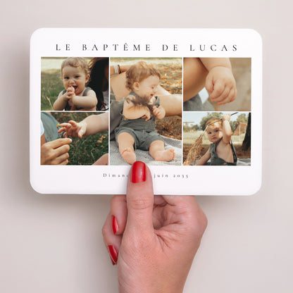 Faire-part Baptême Paysage, bords arrondis Lumière de Grâce photo N° 2