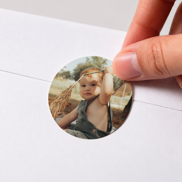Sticker Baptême Rond Lumière de Grâce photo