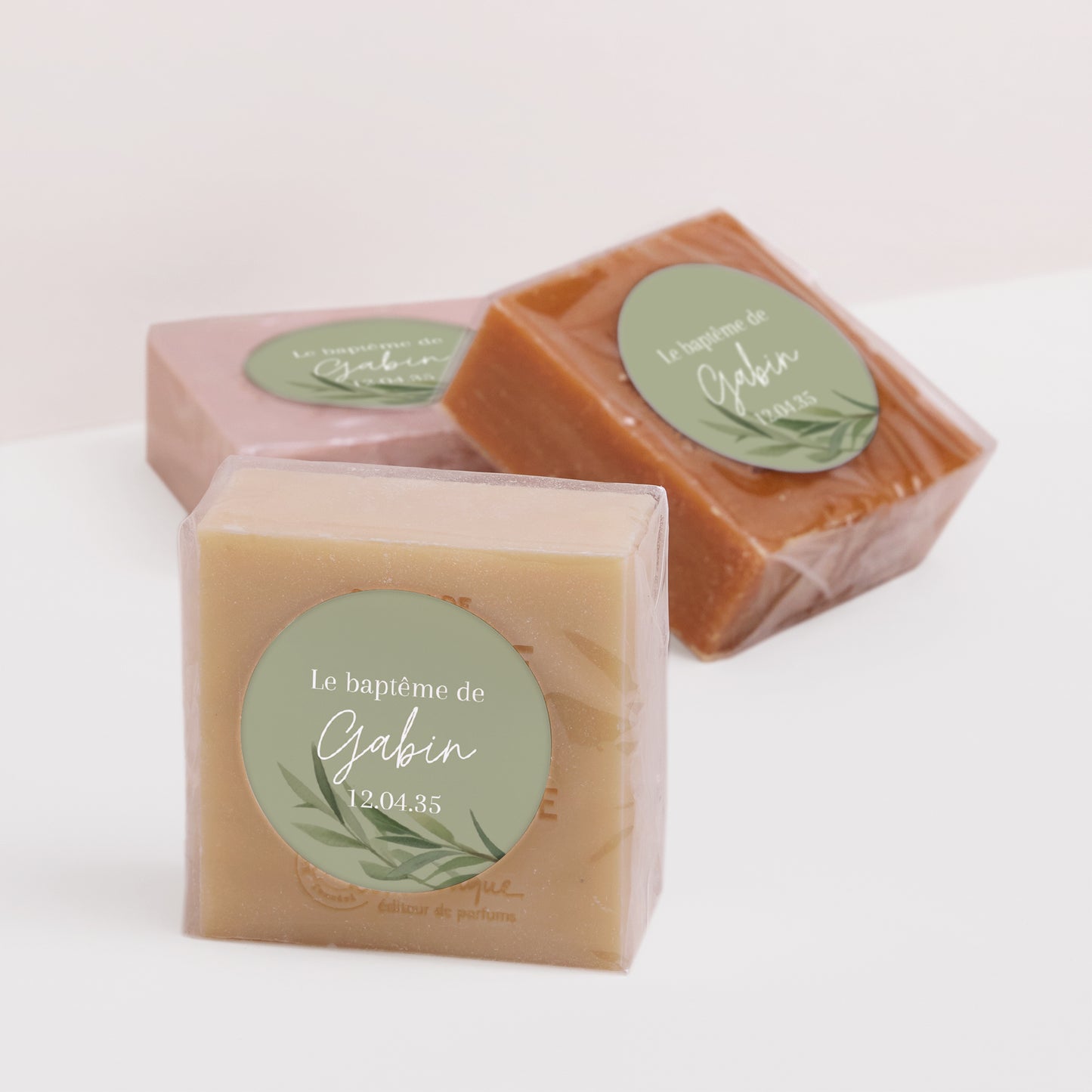 Sticker Baptême Rond Béni sous l’Olivier photo N° 2