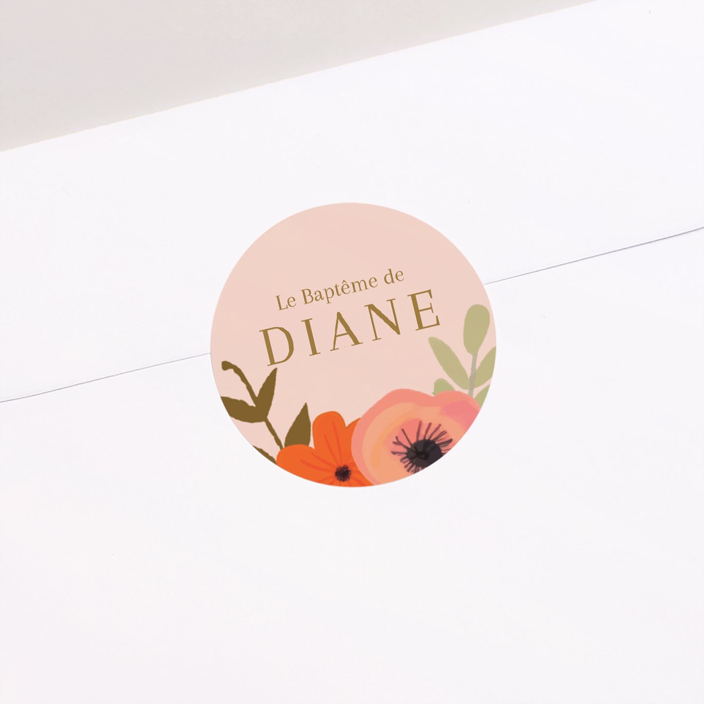 Sticker Baptême Rond Jardin de Grâce photo N° 1