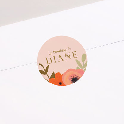 Sticker Baptême Rond Jardin de Grâce photo N° 1