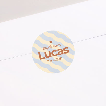 Sticker Baptême Rond Colorful Blessings photo N° 1
