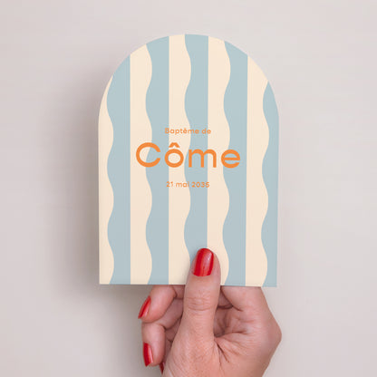 Faire-part Baptême Petite arche Blue Waves of Faith photo N° 2