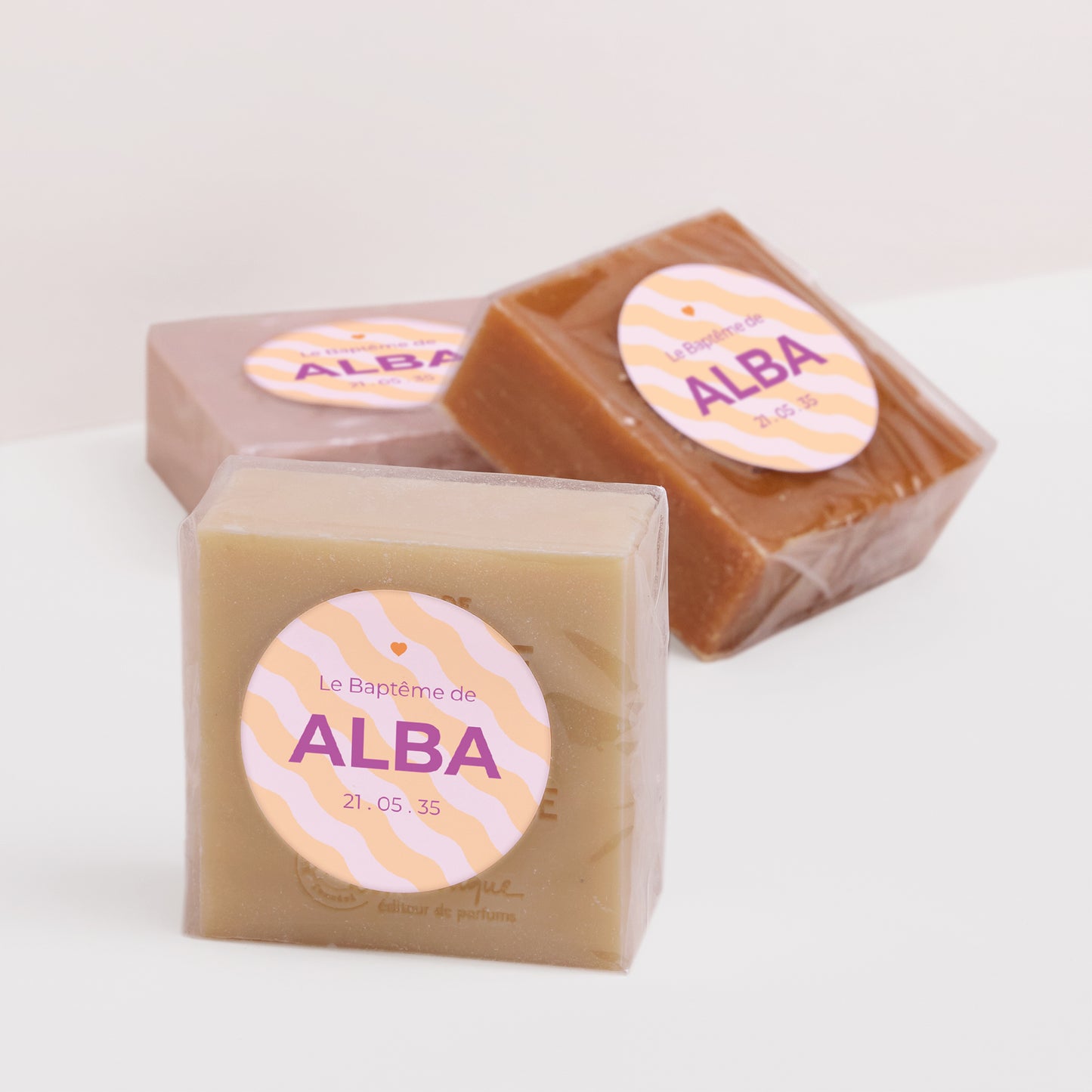 Sticker Baptême Rond Graceful Waves photo N° 2