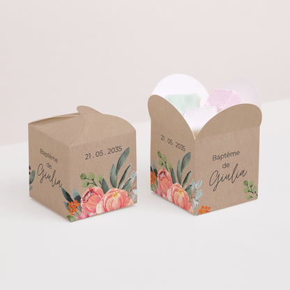Boîte à dragées Baptême Ouverture papillon Pop’s Flowers of Grace photo N° 2