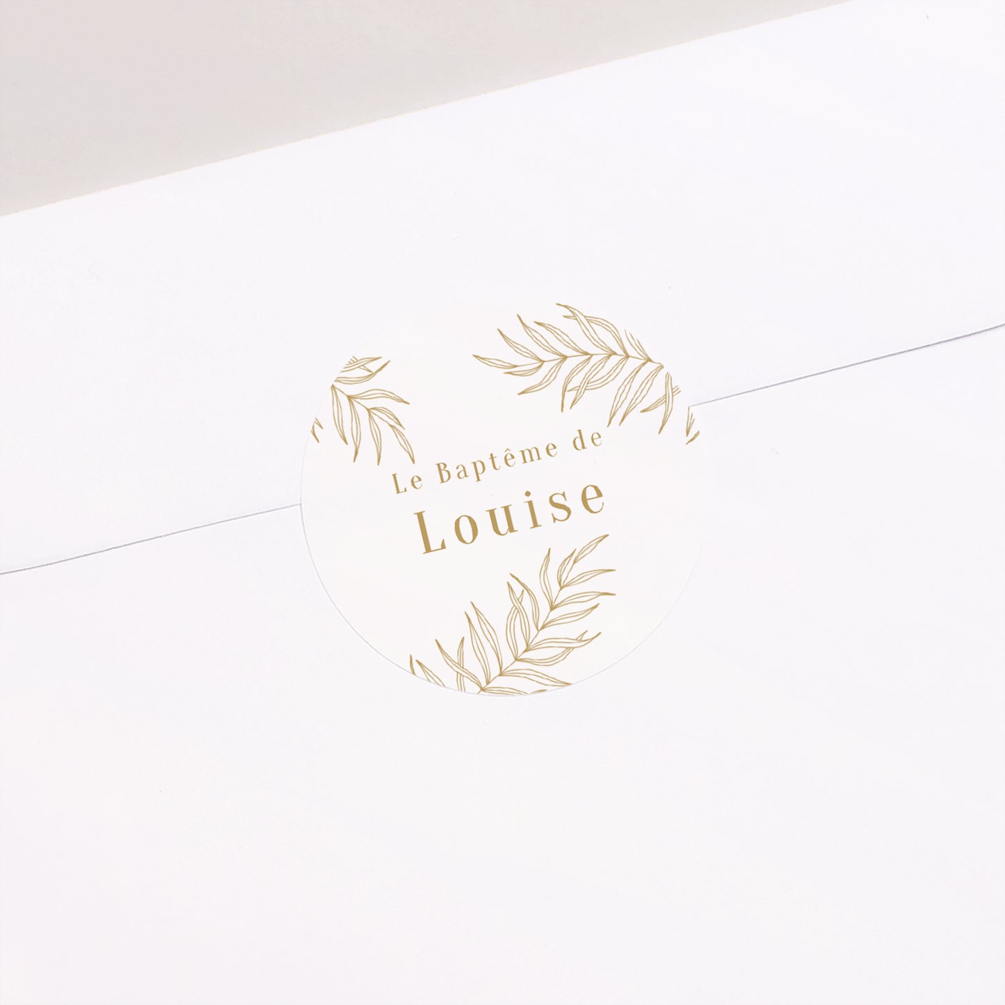 Sticker Baptême Rond Palmes et Lumière photo N° 1