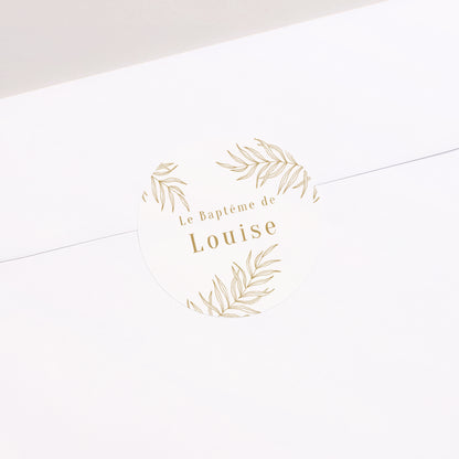 Sticker Baptême Rond Palmes et Lumière photo N° 1