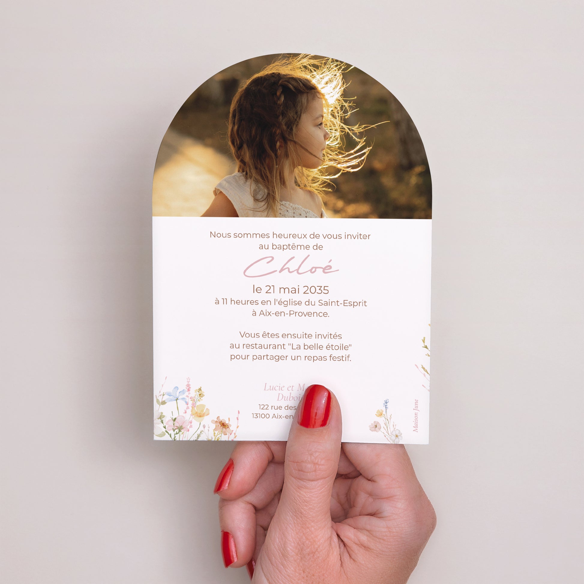 Faire-part Baptême Petite arche Baptême de Printemps photo N° 3