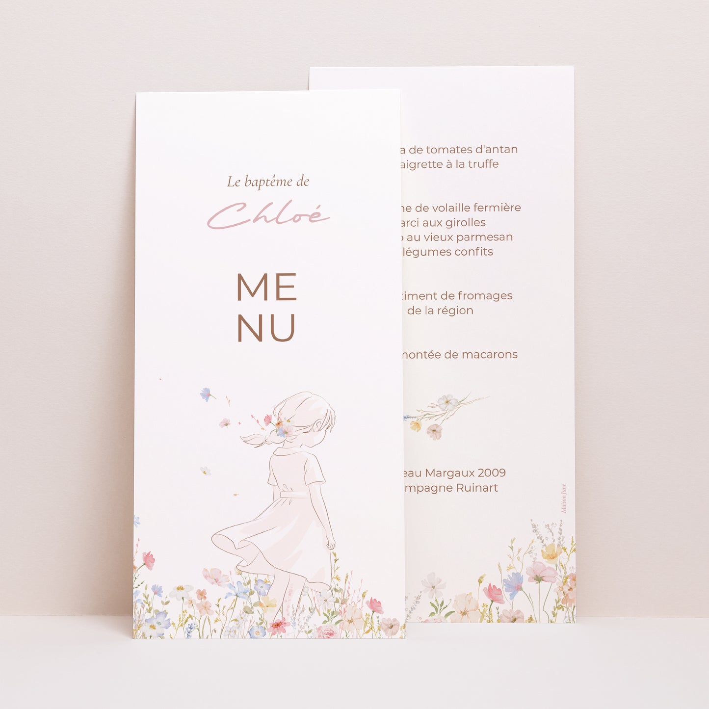 Menu Baptême Panoramique portrait Baptême de Printemps photo N° 1