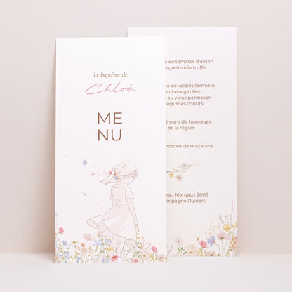 Menu Baptême Panoramique portrait Baptême de Printemps photo N° 1