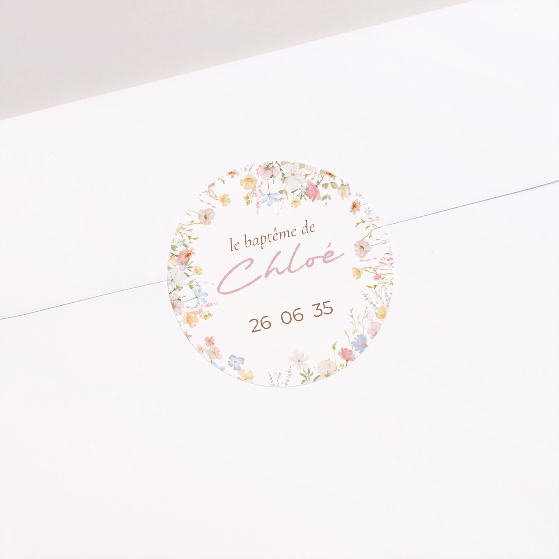 Sticker Baptême Rond Baptême de Printemps photo N° 1