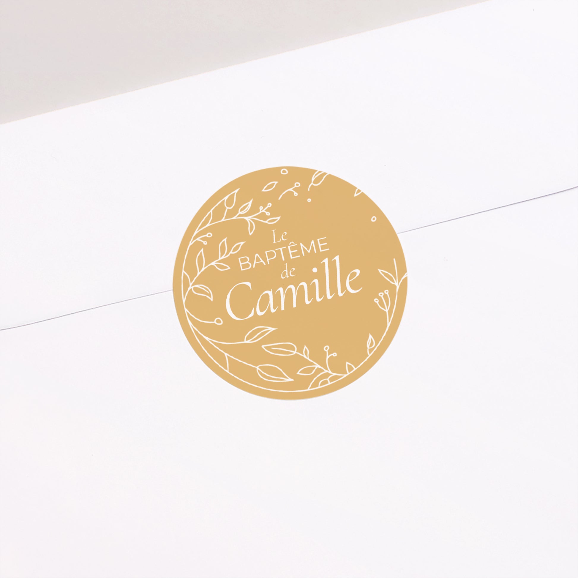 Sticker Baptême Rond Son baptême photo N° 1