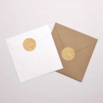 Sticker Baptême Rond Son baptême photo N° 3