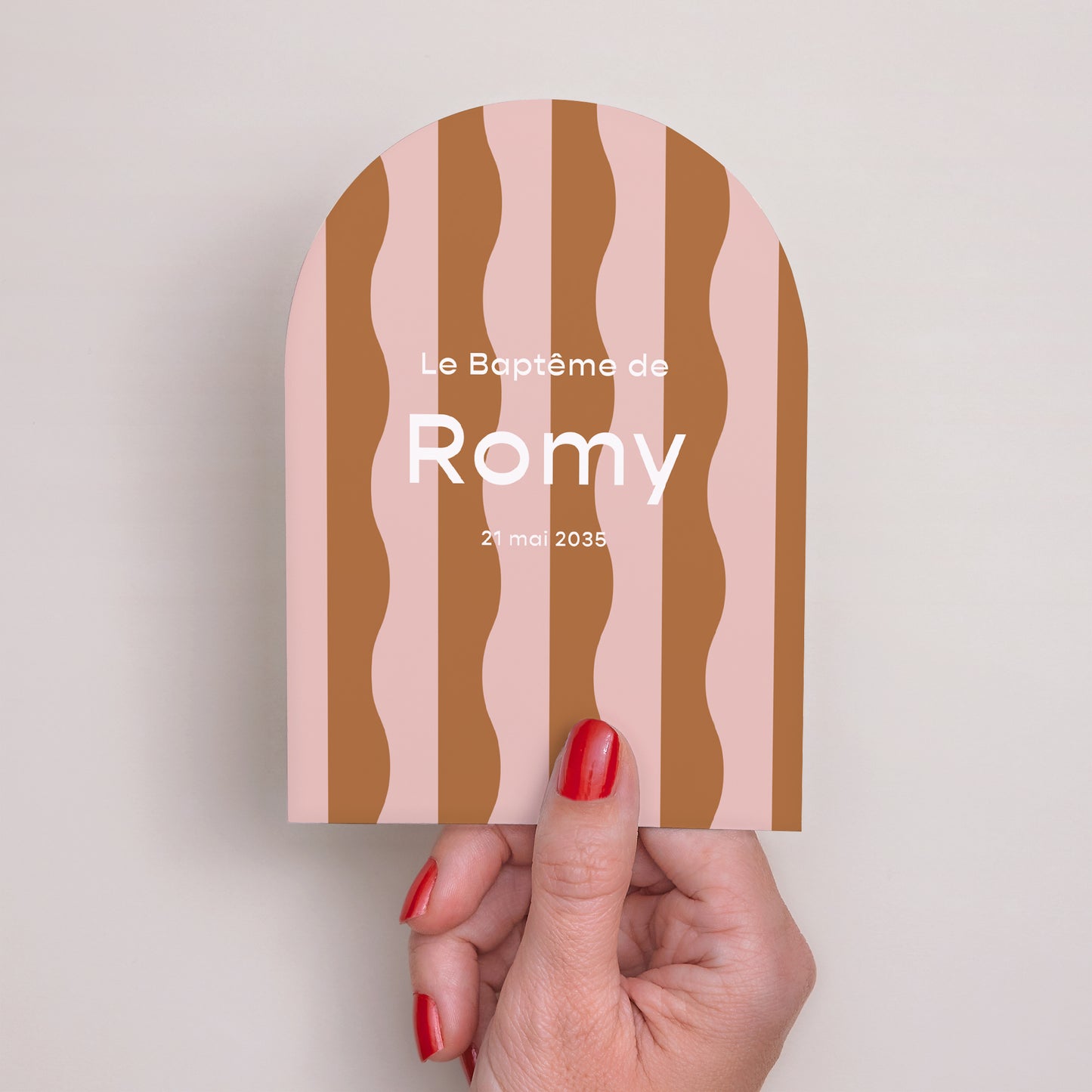 Faire-part Baptême Petite arche Pink Blessed Wave photo N° 2