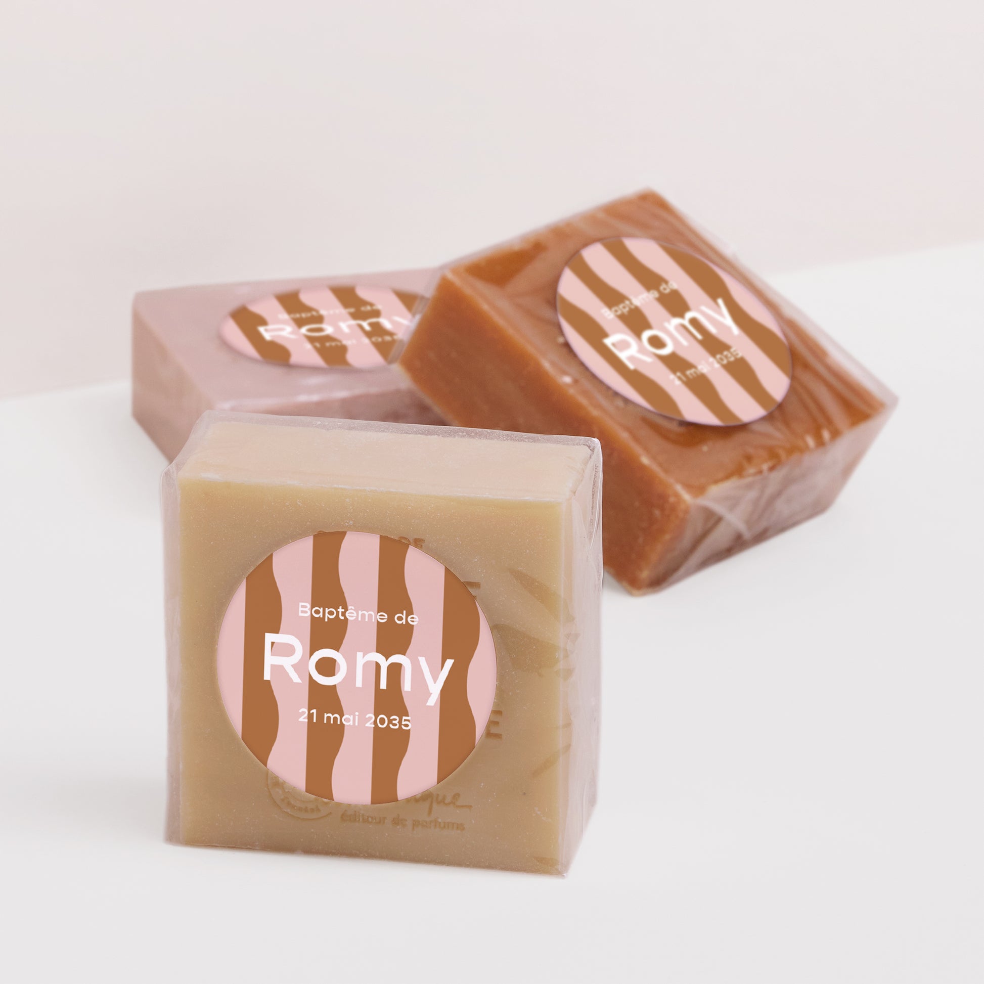 Sticker Baptême Rond Pink Blessed Wave photo N° 2