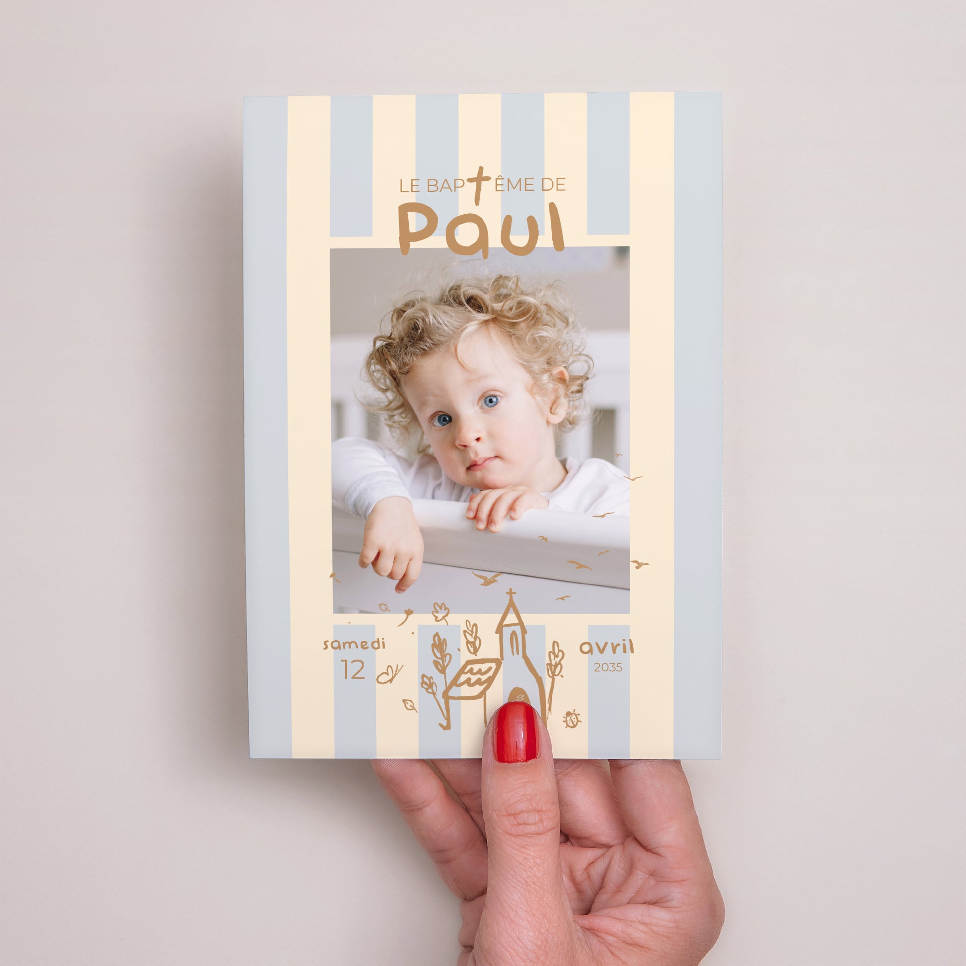 Faire-part Baptême Portrait Jour Précieux photo N° 2