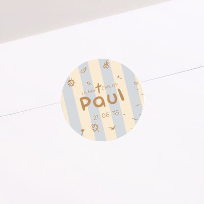 Sticker Baptême Rond Jour Précieux photo N° 1
