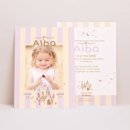 Faire-part Baptême Portrait Précieuse journée photo N° 1