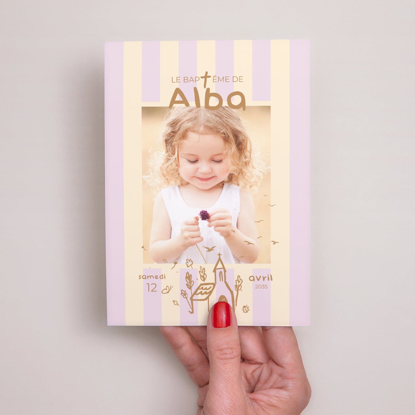 Faire-part Baptême Portrait Précieuse journée photo N° 2