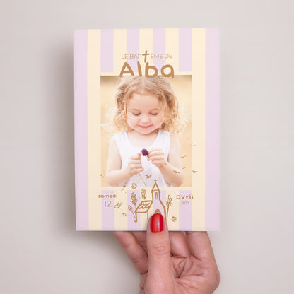 Faire-part Baptême Portrait Précieuse journée photo N° 2