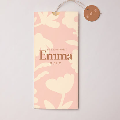 Faire-part Baptême Pochette portrait 2 cartes, étiquette Blessed Little One photo N° 1