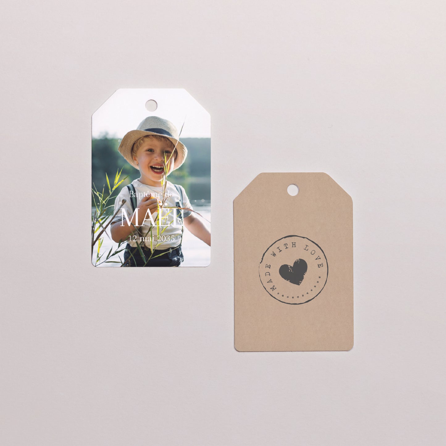 Boîte à dragées Baptême boule avec étiquette fanion Instant Sacré photo N° 4