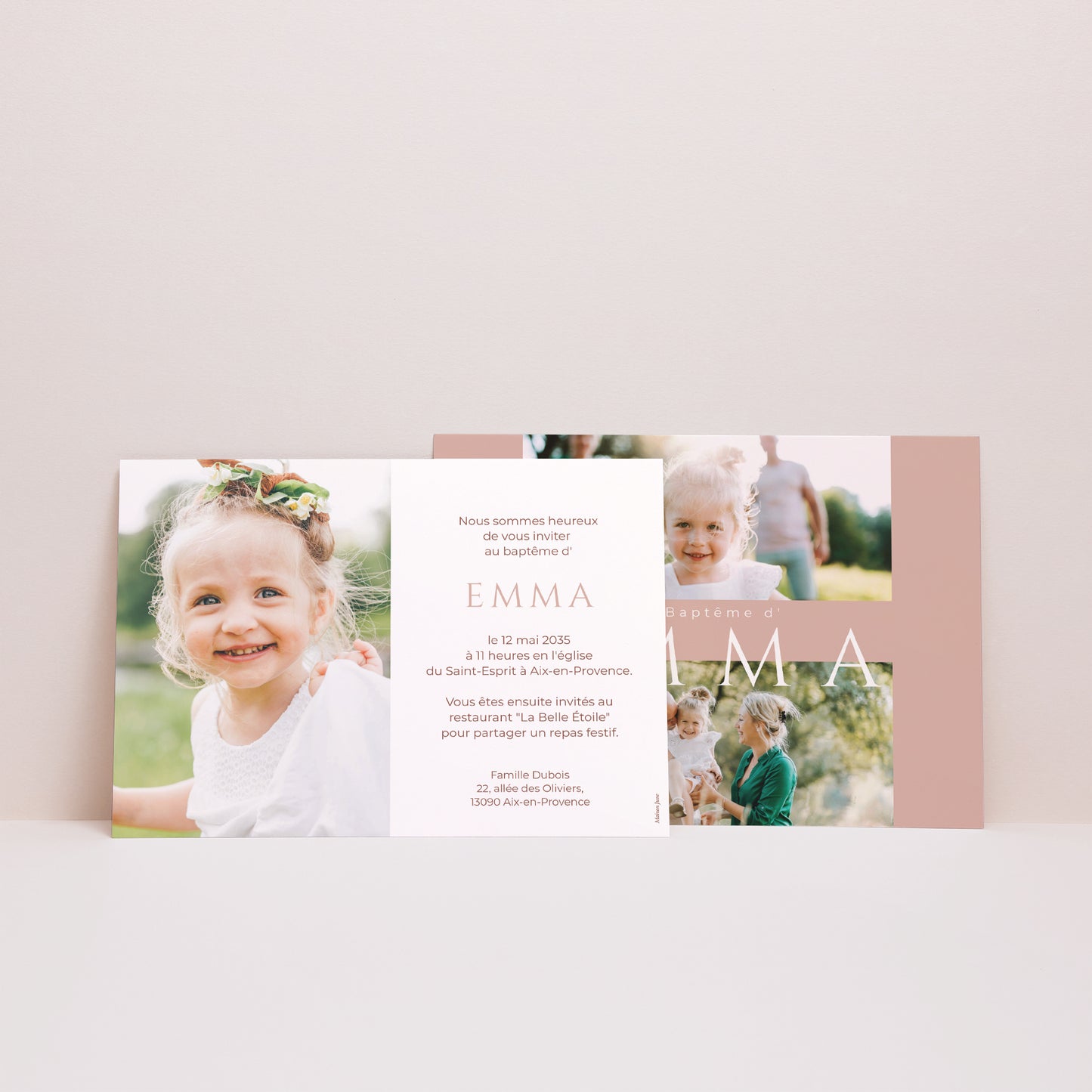 Faire-part Baptême Paysage Éclat du présent photo N° 3