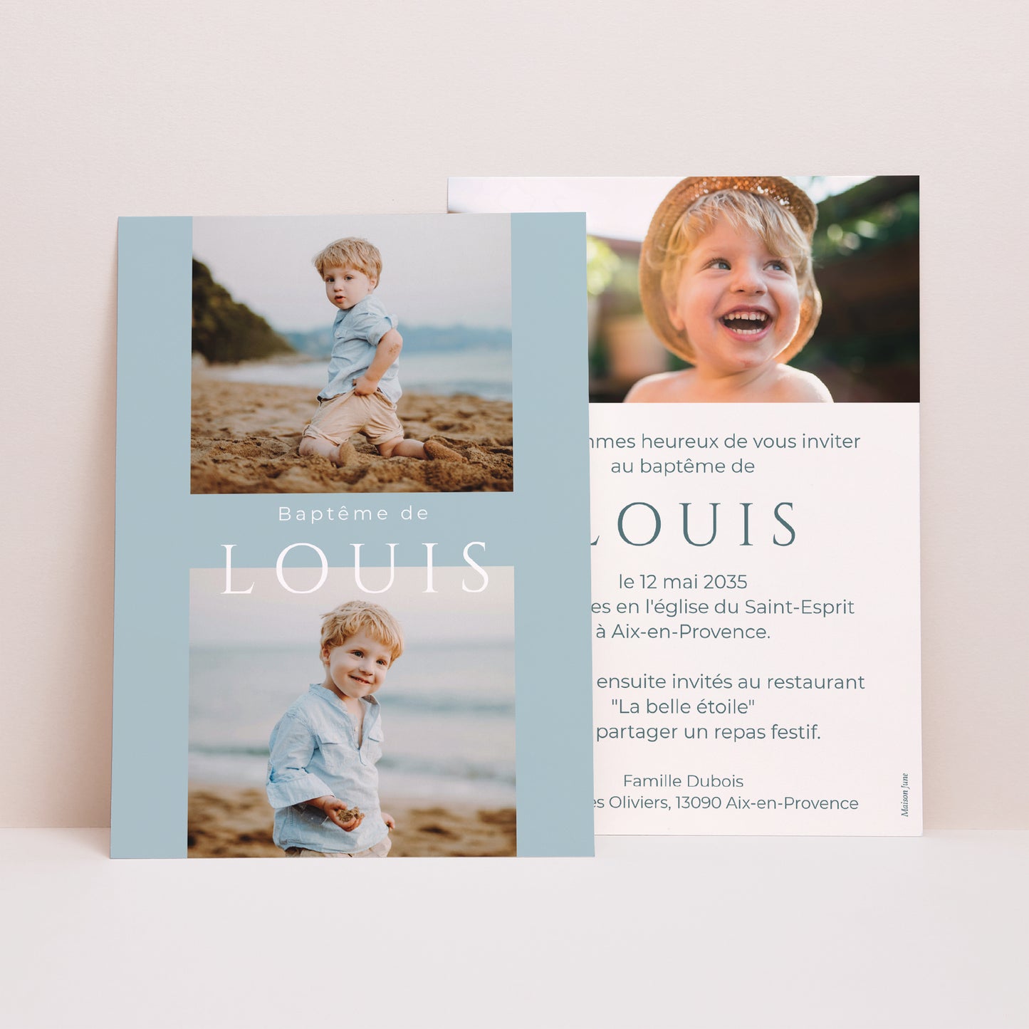 Faire-part Baptême Portrait Rivière de Paix photo N° 1