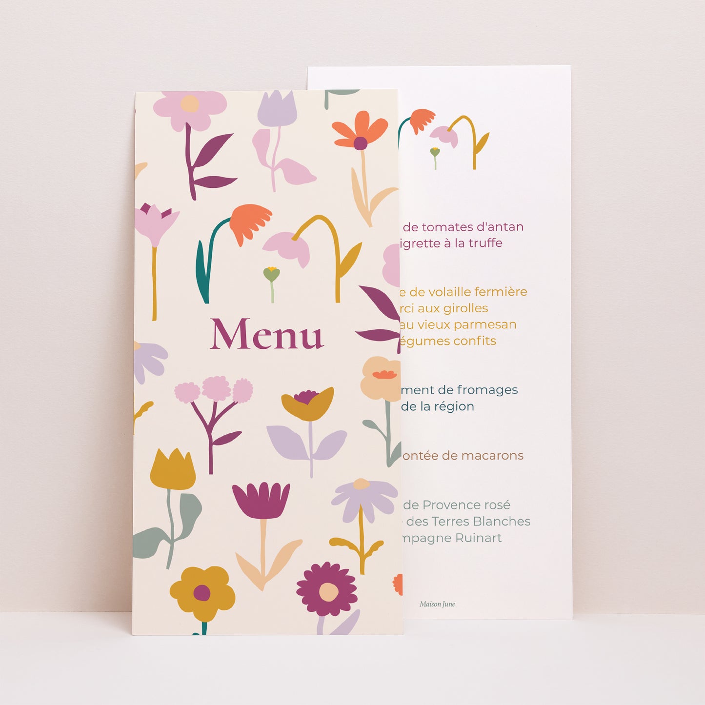 Menu Baptême Panoramique portrait Bourgeons de Joie photo N° 1