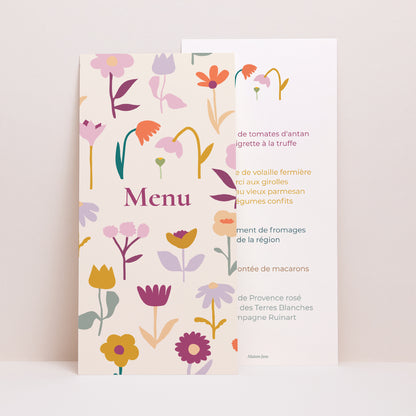 Menu Baptême Panoramique portrait Bourgeons de Joie photo N° 1