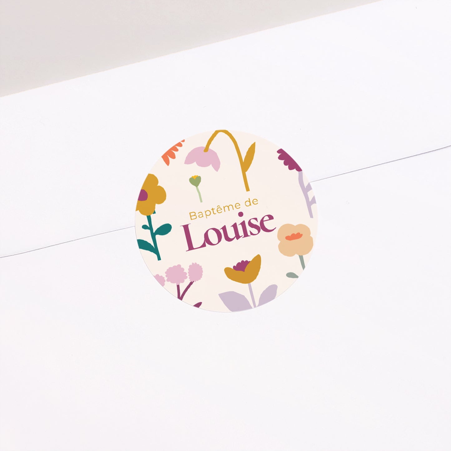 Sticker Baptême Rond Bourgeons de Joie photo N° 1