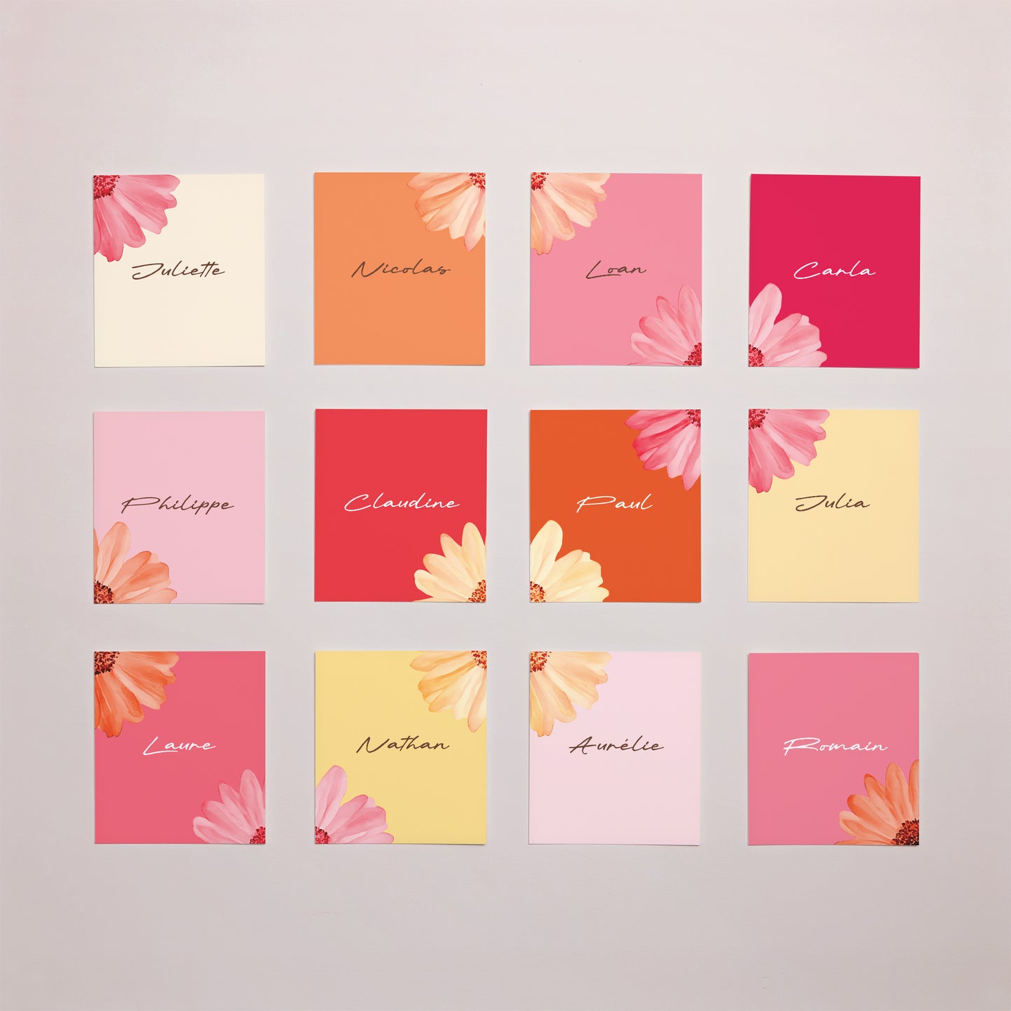 Marque-place Mariage Lot de 12 Éclats de Fleurs photo N° 1
