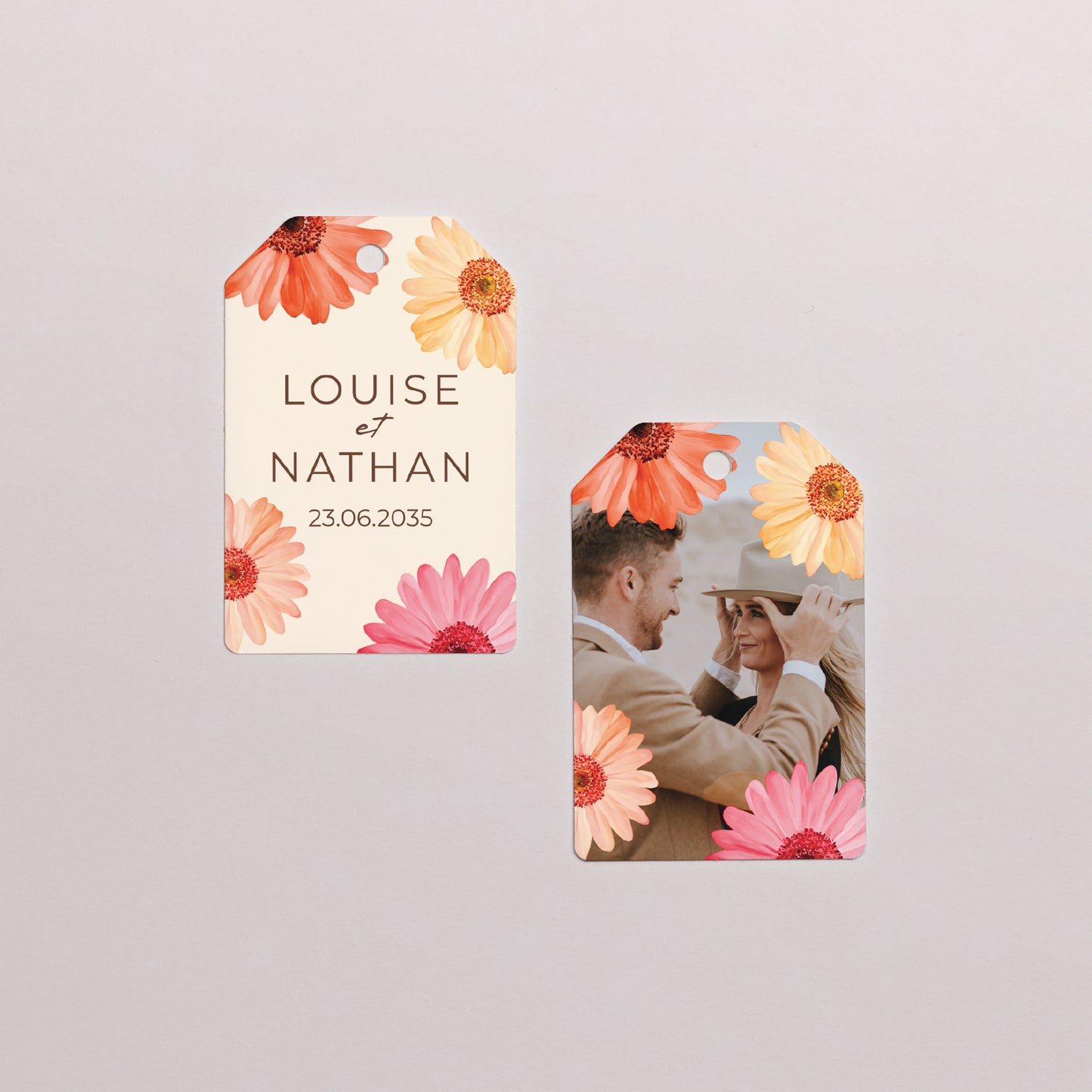 Boîte à dragées Mariage boule avec étiquette fanion Éclats de Fleurs photo N° 4