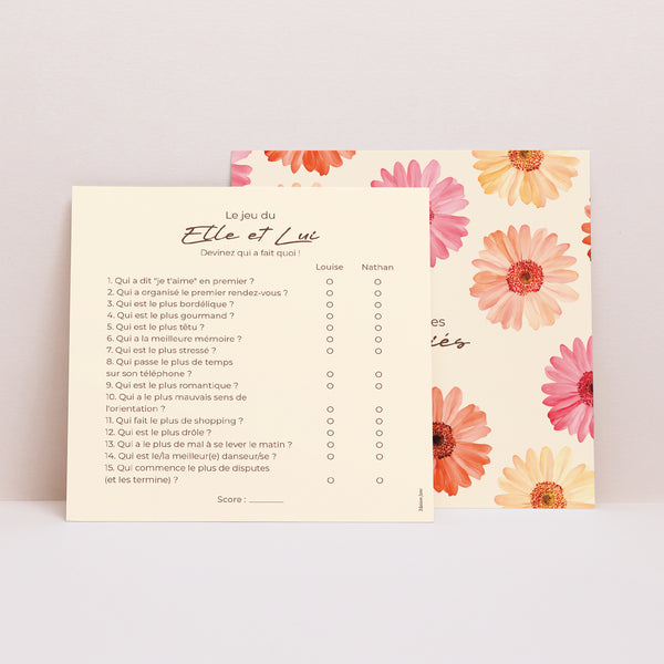Jeu Mariage Carré Éclats de Fleurs photo