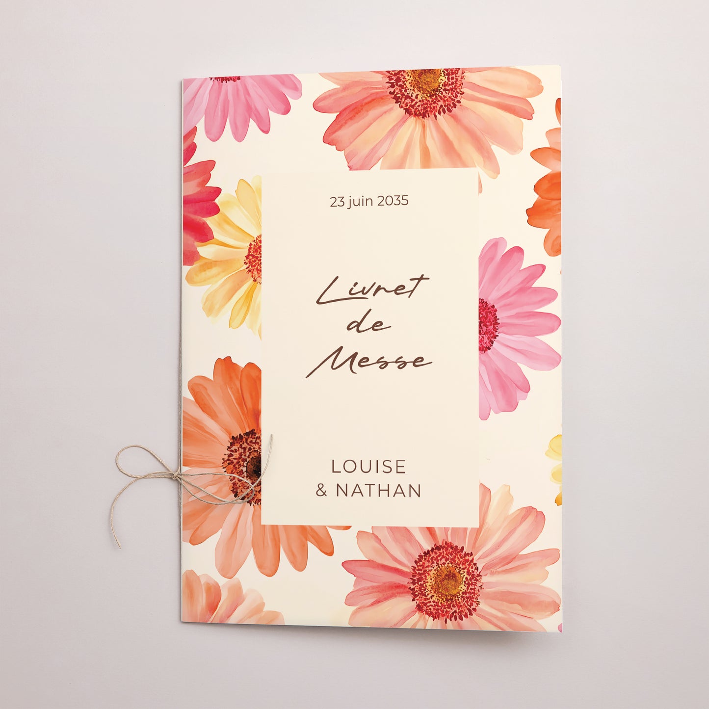 Livret de messe Mariage Double volet Éclats de Fleurs photo N° 1