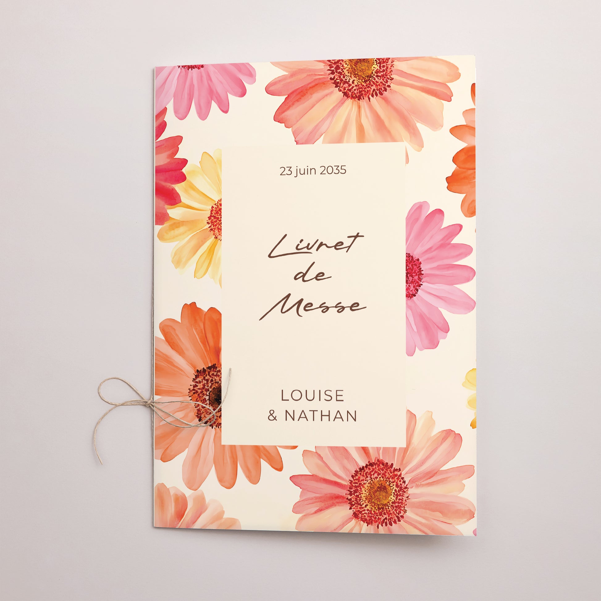 Livret de messe Mariage Double volet Éclats de Fleurs photo N° 1