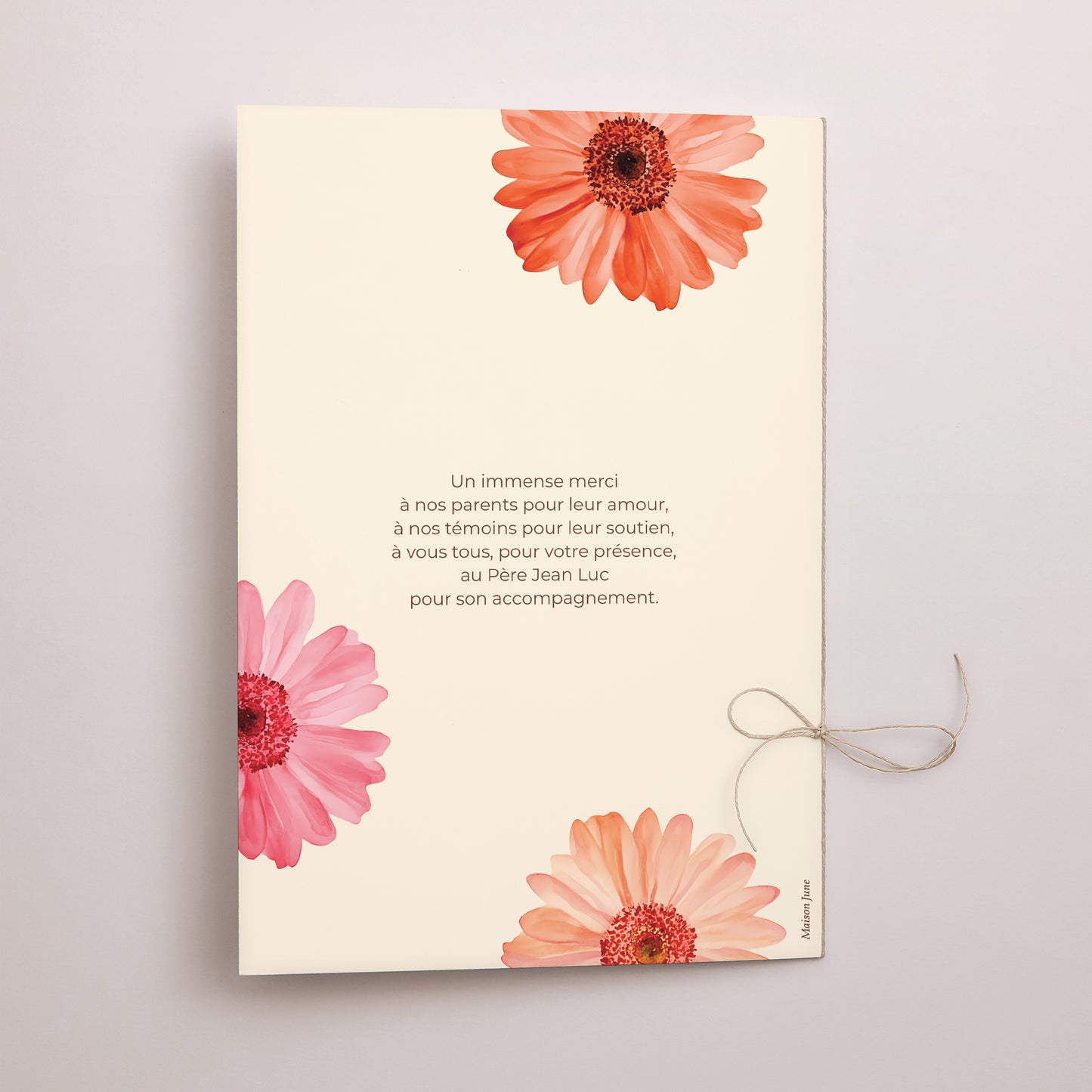 Livret de messe Mariage Double volet Éclats de Fleurs photo N° 3