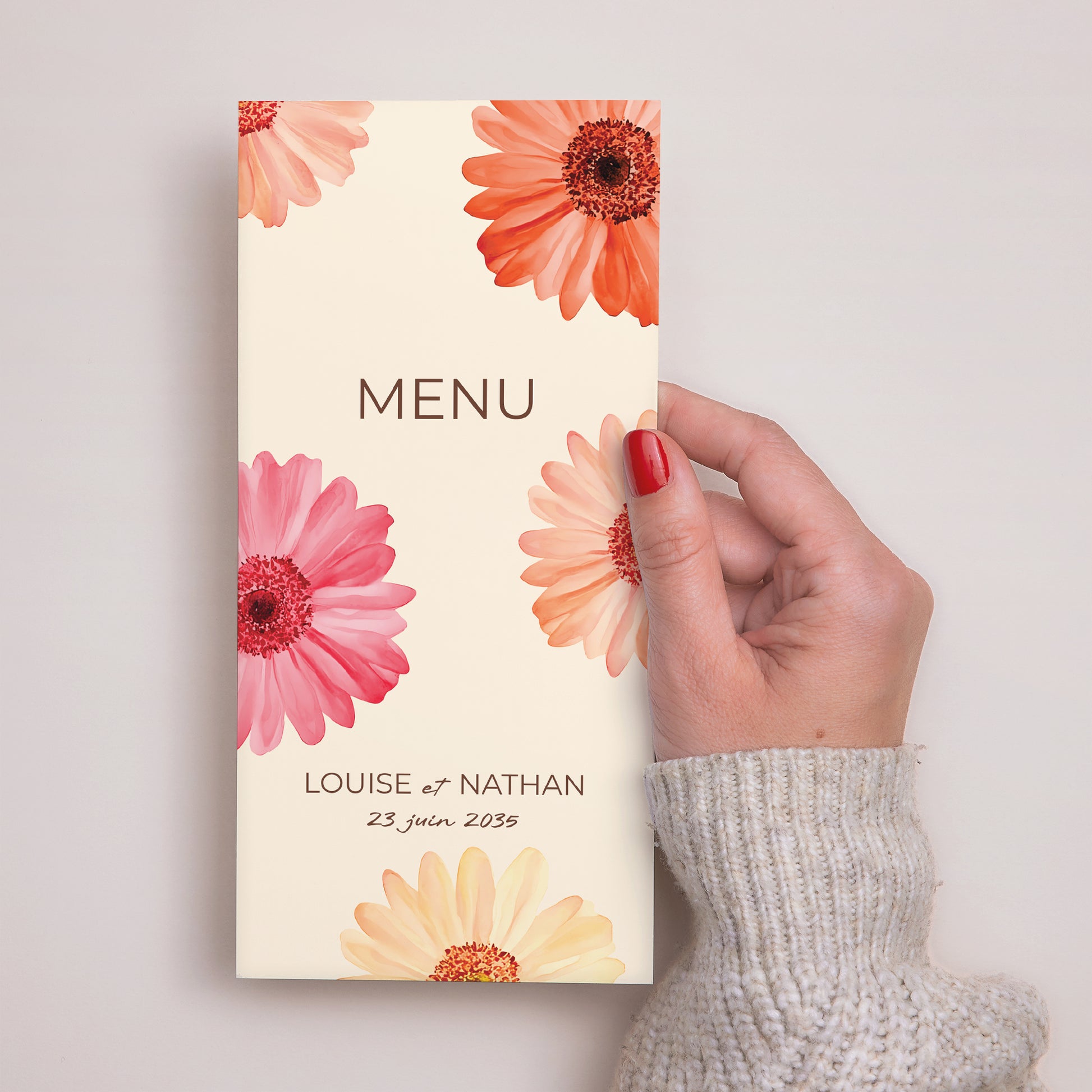 Menu Mariage Panoramique portrait Éclats de Fleurs photo N° 2