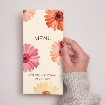 Menu Mariage Panoramique portrait Éclats de Fleurs photo N° 2